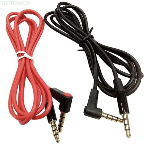 300pcs/lot Red 4 to 4/3 to 3 Elbow Audio Cable 3.5mm Male to Male Detox/Pro Headphone Replacement Audio Extension Cable cheap