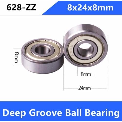50/100pcs high quality 628ZZ miniature ball bearing 628 628Z 628-2Z shielded deep groove ball bearing 8x24x8mm