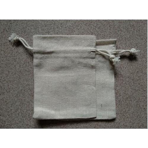 50pcs high quality overlocked linen bags 10x13cm jewelry drawstring bag dust bag for toiletry jewelry storage and packaging