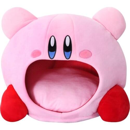 50x45cm Cute Kirbs Plush Doll Pink Elf Nap Pillow Pet Nest Kawaii Stuffed Toy Fun Decoration Christmas Gift