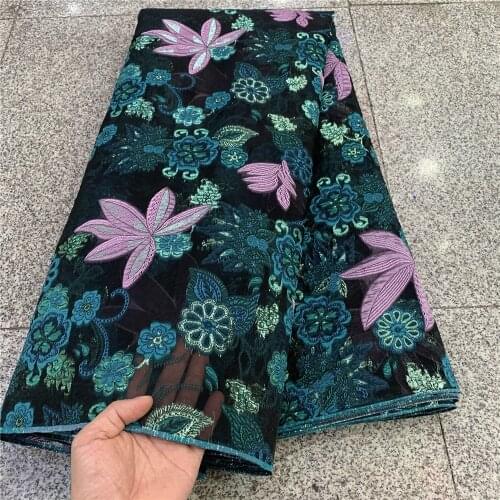 African lace fabric 2020 High Quality Embroidered Sequins Net Lace french Tulle Lace Fabric For Nigeria Party ZP083-7