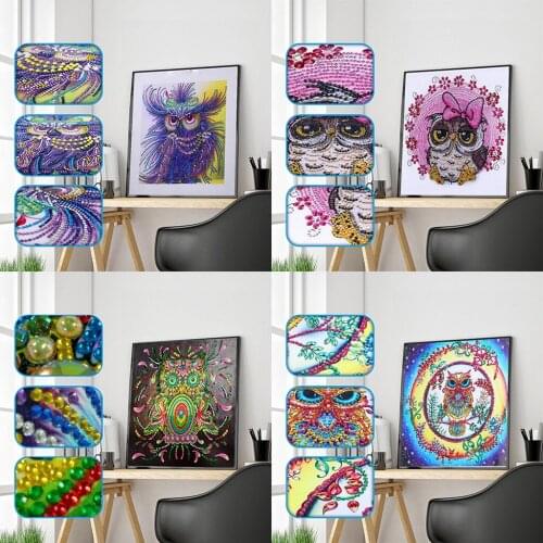 DIY Craft Diamond Mosaic Owl Rhinestones Art Animal Diamond Painting Special Diamond Embroidery Cross Stitch Home Decoration