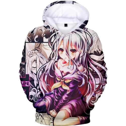 Animation Fiction NO GAME NO LIFE Hoodies Casual Sweatshirt Men Women Hoodie Harajuku 3D Print Hoodies Sweatshirt Pullover