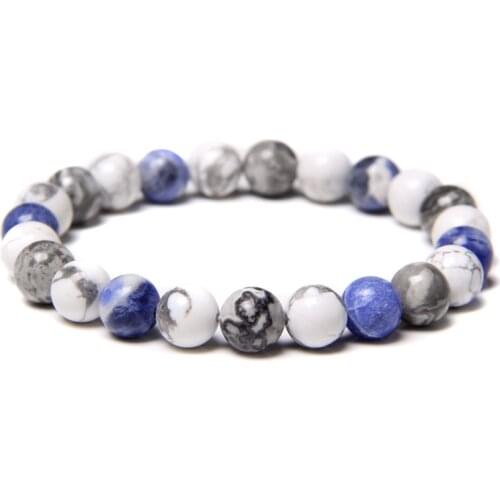 New 8mm Natural Stone Turquoises Sodalite Beads Bracelet Bracelet Green Malachite Beaded Charm Bracelet Jewelry for Women Men