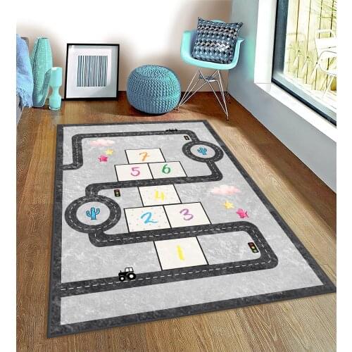 Bicycle Flower Nostalgia Birds pattern Kids Room Rug Play Mats Rug Crawling Mat