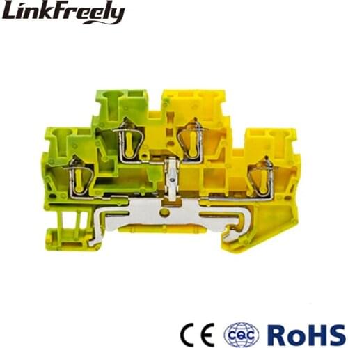 STTB2.5-PE 5pcs Double Layer Spring Electrical Wire Ground Terminal Connector Plug-in Wiring Through Terminals Terminantor