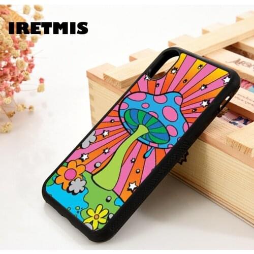 Iretmis 5 5S SE 6 6S TPU Silicone Rubber Phone Case Cover for iPhone 7 8 Plus X Xs 11 12 MINI Pro Max XR mushroom aesthetic