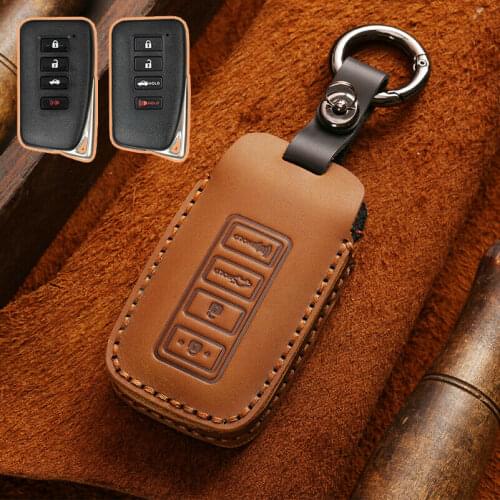Classic Leather Car Remote Key Fob Case Cover For Lexus GS200t GS300h GS350 GS450h GS-F LX570 RX350 RX450h NX200t NX300h
