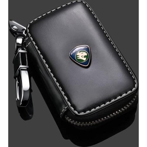 Leather Car key cover car remote control protective coversupplies buckle protective cover key case with logo for Proton X70