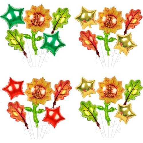 1set Beautiful Aluminum Flower Shape Foil Balloons Sunflower Birthday Party Decor Colorful Home Decoration Holiday Baby Shower