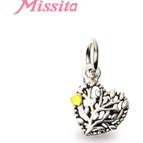 MISSITA 2019 New Fashion Life Tree Heart Charm fit Brand Charms Bracelet DIY Jewelry Women Silver Color Jewelry Accessories