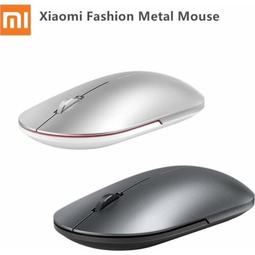 Xiaomi Fashion Metal Mouse Portable Wireless Game Mouse 1000dpi 2.4GHz Bluetooth Link Optical Mouse Mini Mouse For PC Computer