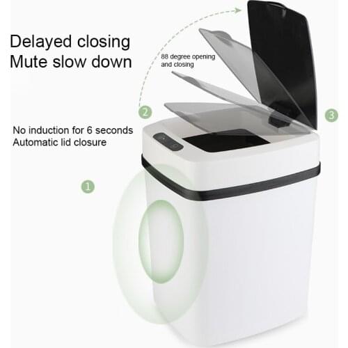 Intelligent Trash Can Induction Electric Waste Bin Home Kitchen Bathroom Dustbin Touchless Smart Sensor Automatic Garbage Bucket