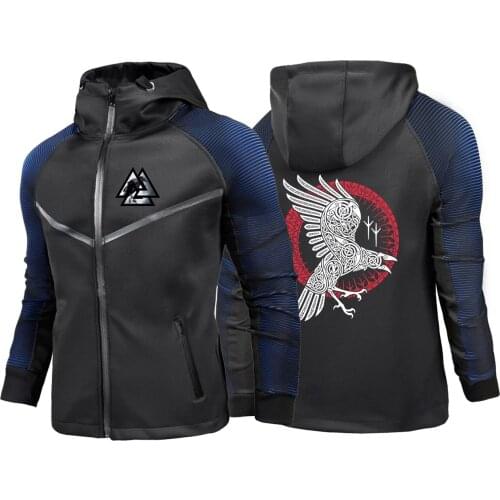 2021 Mens Spring Autumn Viking Legend Ragnars Raven Zipper Jackets Print Sweatshirts Cotton Customize Racing Suits Coats Hoodi