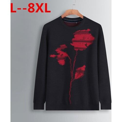 PLUS SIZE 8XL 6XL 5XL autumn New Striped Sweater Men Contrast Color Slim Fit 100% Cotton O-neck Plus Size Knitted Pullovers