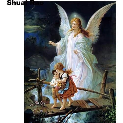 Wall sticker Diamond Painting Guardian angel DIY Diamond Embroidery cartoon baby 5D Full Square Mosaic diamond Picture by Number