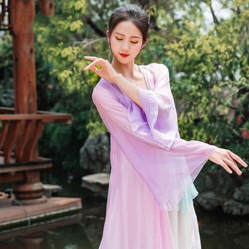 2021 New Modern Body Rhyme Performance Professional Practice Clothes Female Adult Yarn Clothes Classical Dance Clothing DQL4135
