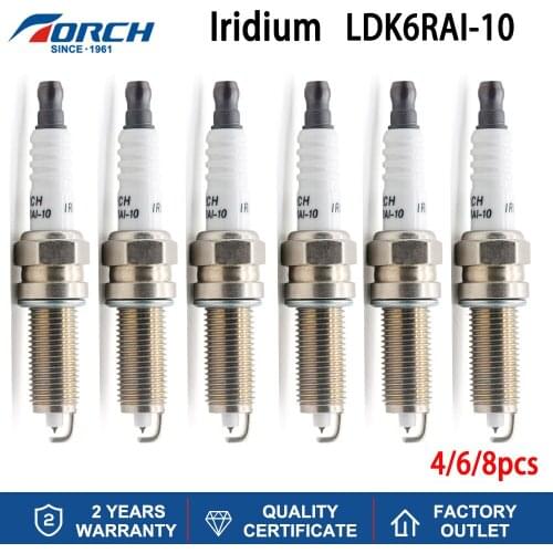 Original Candle Iridium TORCH LDK6RAI-10 Spark Plug for NGK LZKR6AI-10G Replacement Ignition Auto Parts Durable High Temperature