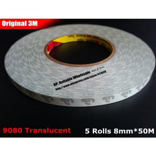 Promote! 5 rolls (8mm*50M) 3M 9080 Double Adhesive Tissue Tape, Electronic Bond Solution for LED Strip, Lighting, Keyboard Film