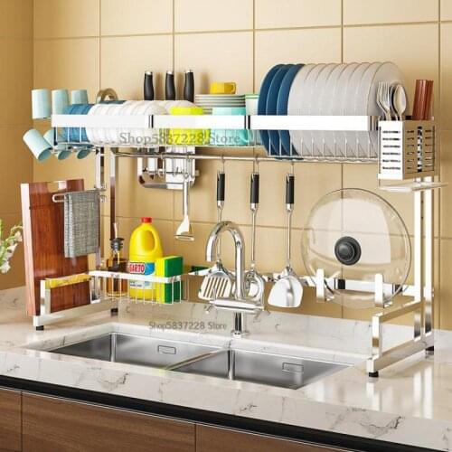 Stainless steel sink drain rack kitchen rack dish rack knife holder household kitchenware storage rack tableware filter rack