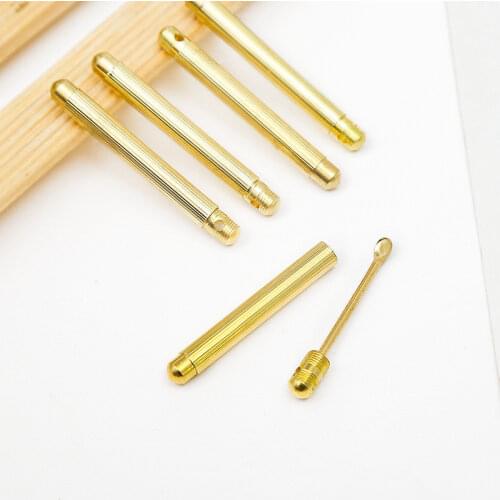 Folding type Golden Earwax Cleaner Portable Ear Wax Removal Tools Ear Spoon Attached A Key Ring