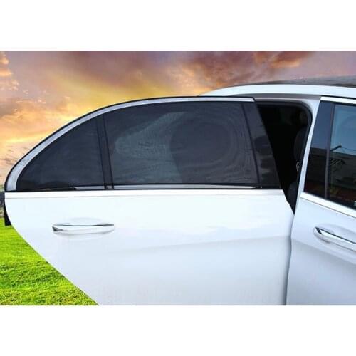 2pcs Car Rear Side Window Cover Sunshade 52cm*110cm Curtain UV Protection Shield Visor Mesh Auto Sunshade Curtain