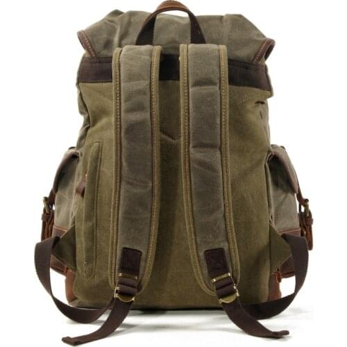 Outdoor Mens Backpack Casual School Laptop Bags Teenagers Big Capacity Military Style Vintage Travel Canvas Backpack Hiking Bag