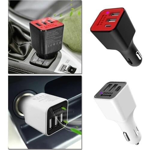 3.1A 3 USB port charger car automatic fresh air purifier oxygen bar ozone ionization generator for 12-24V car adapter