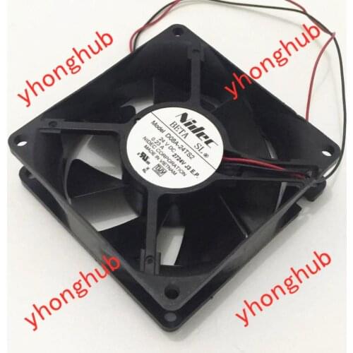 Nidec D08A-24TS2 DC 24V 0.23A 80x80x25mm 2-wire Server Cooling Fan