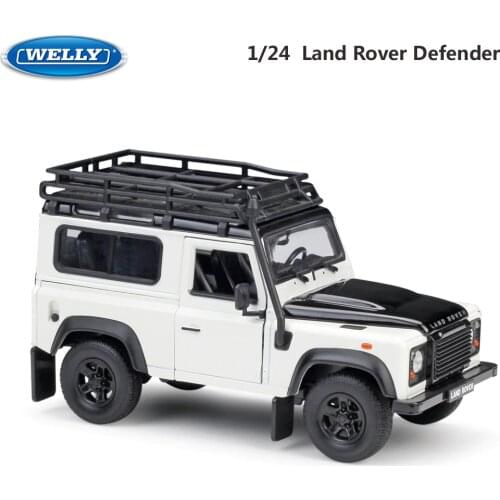 WELLY Alloy Model Car 1:24 Scale Diecast Car Simulator Land Rover Defender Off-Road Metal ClassicToy Car For Kid Gift Collection