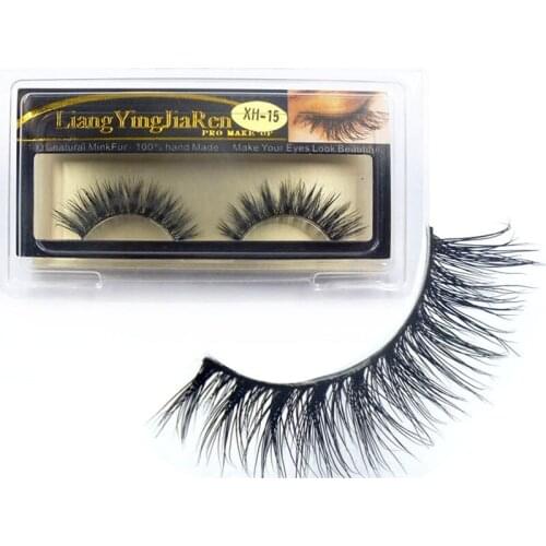 YOKPN Natural Long Mink Fake Eyelashes Stage Smoke Makeup Tools Art Thick False Eyelashes Cross Messy Soft Mink Eye Lashes