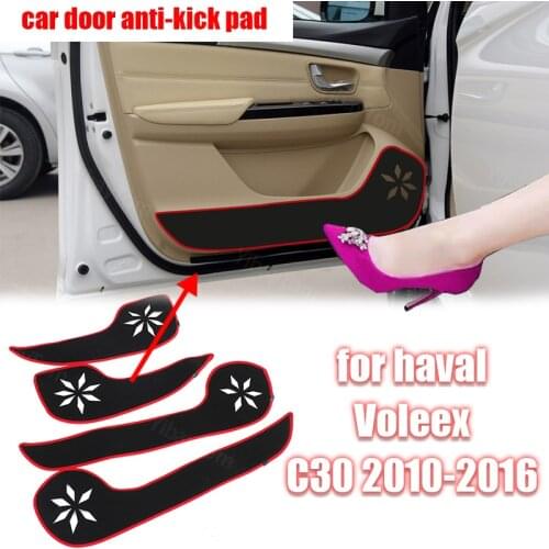Protection Polyester Carpet Decal Protective Mat Car Door Anti Kick Pad Sticker for Haval Voleex C30 2010-2016 Accessories