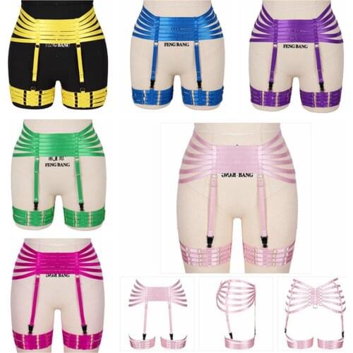 Leg Harness Garter Belt Stockings Goth Lingerie Women Body Bondage Waist Belts Garter Straps Thigh Bands Rave Clothes