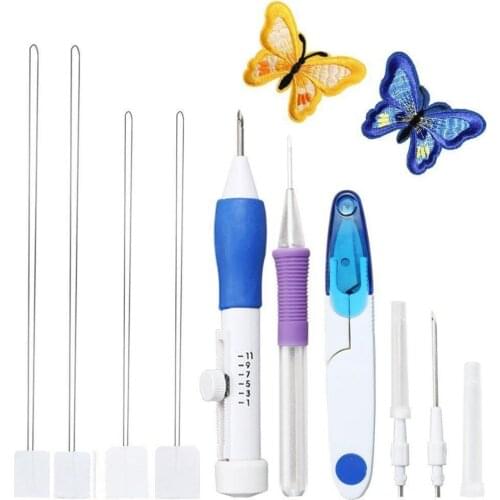 1Set Fashion Punch Embroidery Needles Women Embroidery Stitching Punch Pen Set Craft Tool DIY Sewing Tools