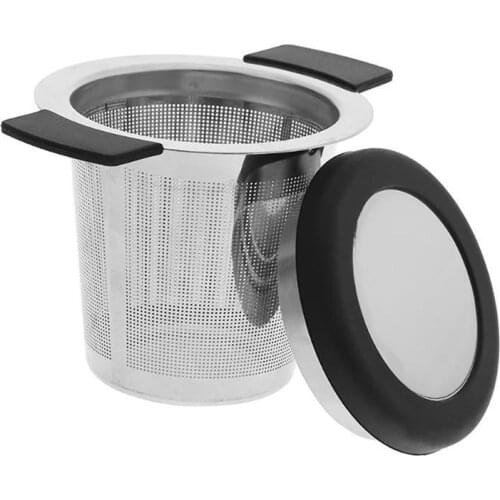 1Pcs Practical Stainless Steel With Cover Tea Leak Silicone Anti-Scalding Handle Tea Filter Kitchen Supplies 2019 New Arrive