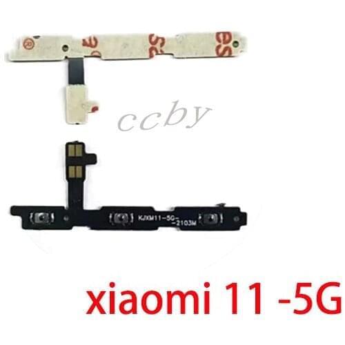 10pcs For Xiaomi 11-5G Power On Off Volume Switch Side Button Key Flex Cable Replacement Parts