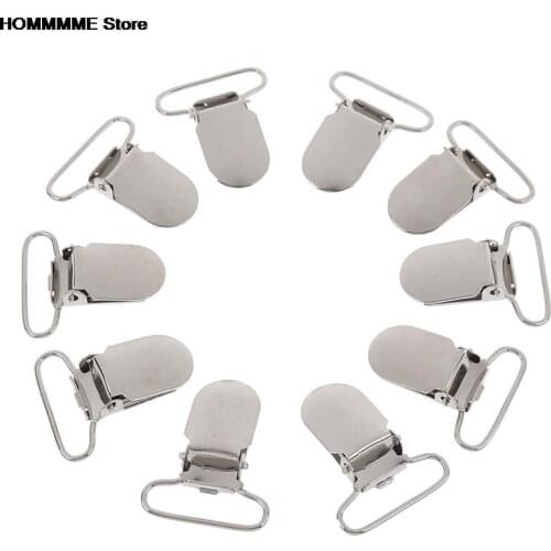 10pcs/Lot 25mm Metal Hook Pacifier Suspender Clips for Jacket Clothes Accessories