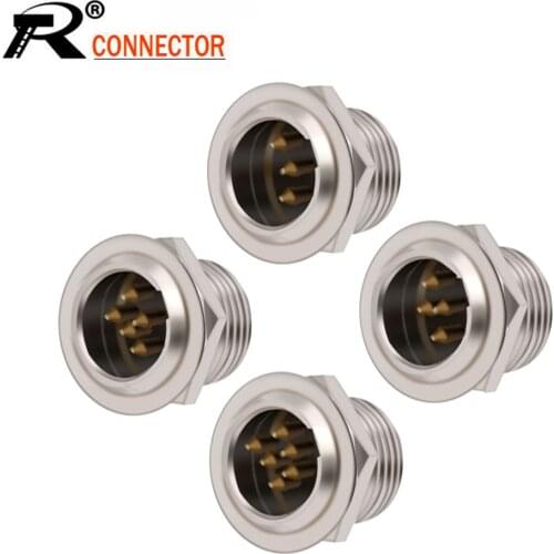 10pcs/lot Mini XLR 3Pin 4Pin 5Pin Male Panel Chassis Socket Screw Mount Small Plug XLR Microphone MIC Audio Connector