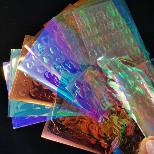 11Pcs 3D Nail Foils 1Set Aurora Ice Cube Nail Sticker Decals Self-Adhesive Holographic Film Nail Manicure Decoration&N081