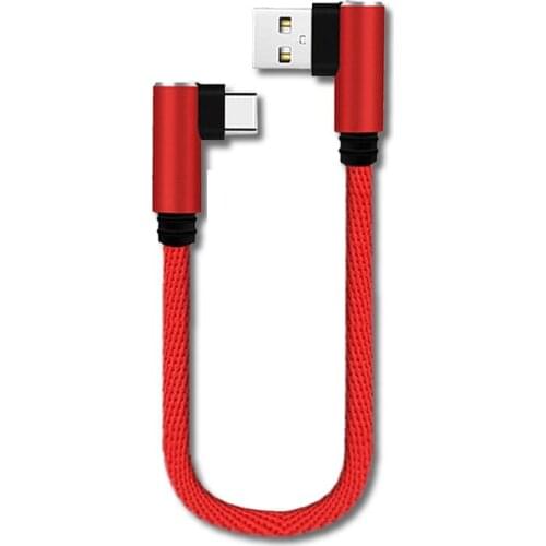 25cm USB To Type C Short Charging Cable Elbow 90 Degree 2A Cable Fast USB USB C Micro Charging