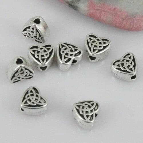 40pcs Tibetan silver color heart-shaped pattern spacer beads EF0414