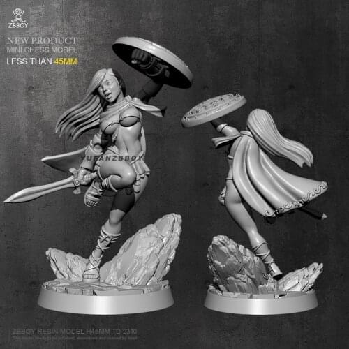 45mm Resin Model Kits Little Warrior Resin Soldier Self-assembled TD-2310