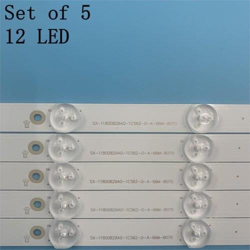 5pcs LED Strip 12leds LB43014 V0_00 for Ph ilips 43" TV 43PUS6551 TPT430U3 EQLSJA.G 43PUS6501 43PUS6101 43PUS6201 43PUS7202