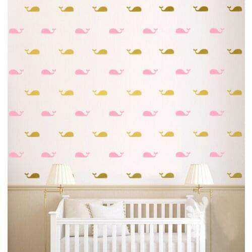 60pcs/set Whale Wall Decal Fish Whales Wall Sticker DIY Baby Room Home Decoration Wall Art Wall Stickers for Kids Rooms D728