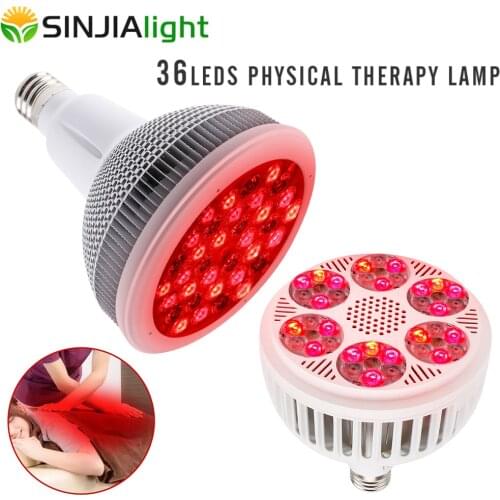 660nm Red Light Therapy Lamp 850nm Infrared Therapy Light E27 E40 Bulb for Skin Pain Relief 36 LEDs Red Led Grow Light