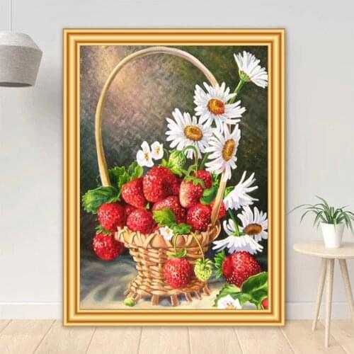 DIY 5D Diamond Painting Fruit Flower Cross Stitch Kits Full Drill Square Embroidery Mosaic Art Picture of Rhinestones Gift Decor