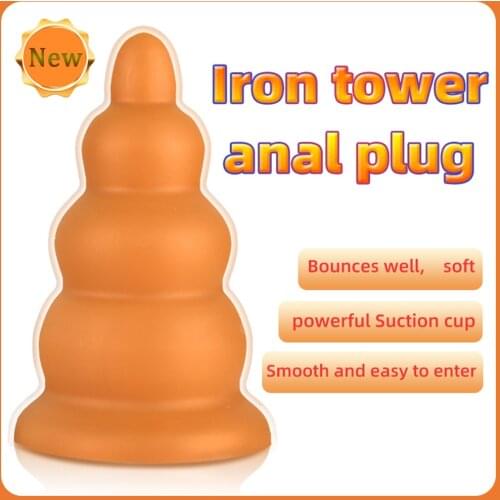 Sex shop Super Soft Huge Anal Plug Big Butt Plug Tower Design Anus Expansion Prostate Massage Erotic Anal Sex Toys For Woman Men