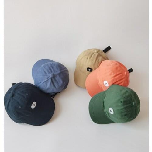 Newest Childrens Hats Spring Korean Version Boys Girls Alphabet Hat Pure Color Adjustable Baseball Cap Hip-Hop Snapback Caps