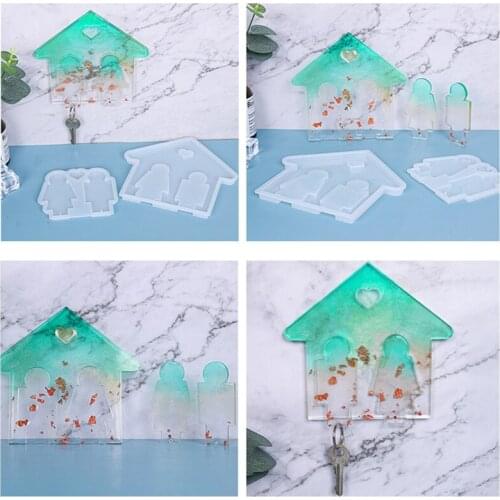 Shiny Glossy Silicone Resin Molds Wall Hanging Keychain Mold DIY Keychain Pendant Jewelry Epoxy Resin Crafting Molds