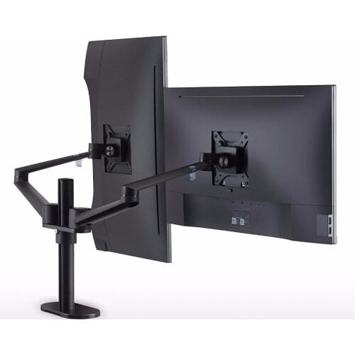 Dual Monitor Desk Mount Stand Full Motion Aluminum Monitor Holder for 17 - 32 '' Screens, TV Mounting 360 Rotating